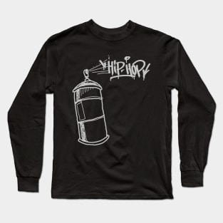 Hip Hop Old Retro School Rap Spray Graffiti Can Long Sleeve T-Shirt